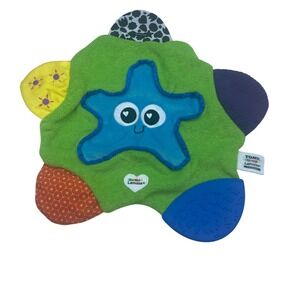 Lamaze Tomy Sammy Starfish Sensory Crinkle Plush Baby Toy Blue Green Teether 12"